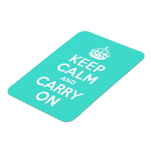 Turquoise Keep Calm en Carry on Magneet (Linkerzijde)