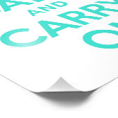 Turquoise Keep Calm en Carry on Photo Foto Afdruk (Hoek)