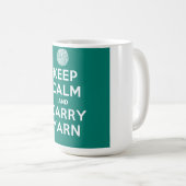 Turquoise Keep Calm en Carry Yarn Koffiemok (Voorkant rechts)