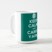 Turquoise Keep Calm en Carry Yarn Koffiemok (Voorkant links)
