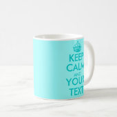 Turquoise Keep Calm mok |  tekst (Voorkant rechts)