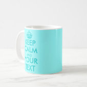 Turquoise Keep Calm mok |  tekst (Voorkant links)