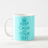 Turquoise Keep Calm mok |  tekst (Links)