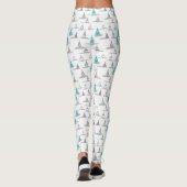 Turquoise Kerstboom Patroon #5 ID1009 Leggings (Achterkant)