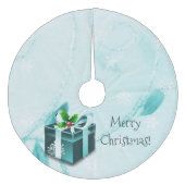 Turquoise Kerstcadeau Boomrok Fleece Kerstboom Rok (Voorkant)