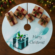 Turquoise Kerstcadeau Boomrok
