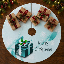 Turquoise Kerstcadeau Boomrok Fleece Kerstboom Rok
