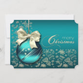 Turquoise kerstfeest kaart (Voorkant)