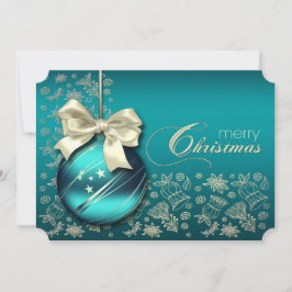 Turquoise kerstfeest kaart