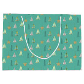 Turquoise kerstpijnboom Waterverf Groot Cadeauzakje (Achterkant)