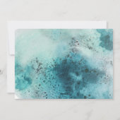 Turquoise-kerstzeeen en groeten-modern chic H Feestdagenkaart (Achterkant)