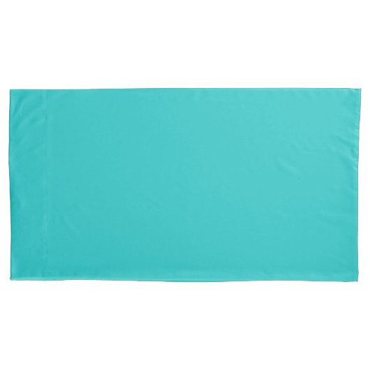 Turquoise King Sized Pair of Pillowcases Kussensloop (Voorkant-Links)