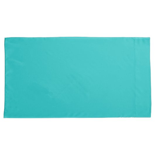 Turquoise King Sized Pair of Pillowcases Kussensloop (Voorkant-Rechts)