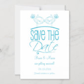 Turquoise Kissende Birds Magnetic Save the Date Magnetische Uitnodiging (Voorkant)