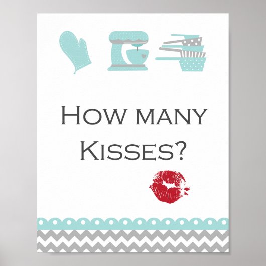 Turquoise Kitchen Bridal Brunch Sign Aqua Poster (Voorkant)