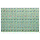 Turquoise  Kitsch Fish Fabric Stof (Yard (91,4 cm))