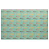 Turquoise  Kitsch Fish Fabric Stof (Fat Quarter)