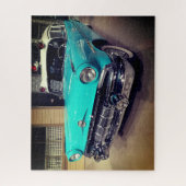 Turquoise Klassieke Politie Oude School Legpuzzel (Verticaal)