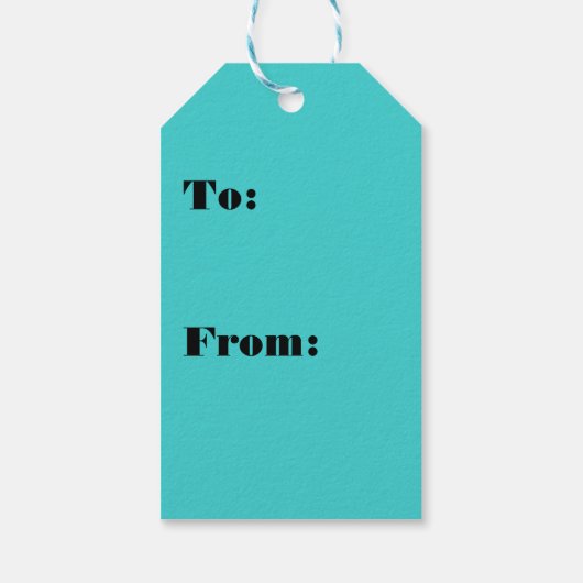 Turquoise kleur cadeaulabel (Achterkant)