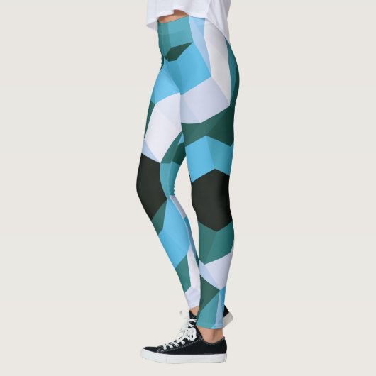 Turquoise kleurblokken leggings (Links)