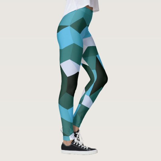 Turquoise kleurblokken leggings (Rechts)