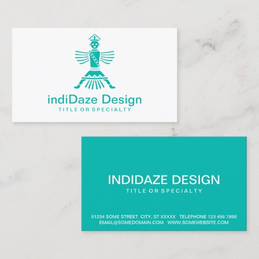 turquoise knifewing visitekaartje (Voorkant / Achterkant)