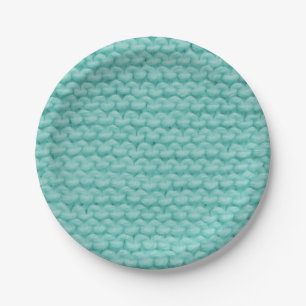 Turquoise Knit Paper Borden Papieren Bordje