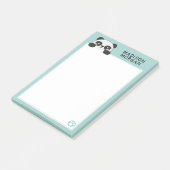 Turquoise Knuffel Panda Beer & Pootjes Voeg Je Naa Post-it® Notes (Schuin)