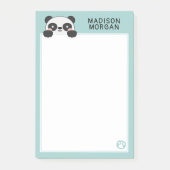 Turquoise Knuffel Panda Beer & Pootjes Voeg Je Naa Post-it® Notes (Voorkant)