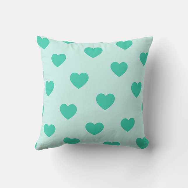 Turquoise knus modern romantische chic hart  kussen (Achterkant)