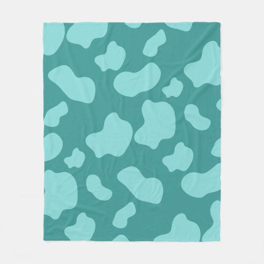 turquoise koe print fleece deken (Voorkant)