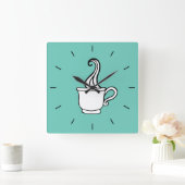 Turquoise koffie diner wandklok (Huis)