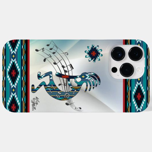 Turquoise Kokopell iPhone Case (Achterkant (horizontaal))