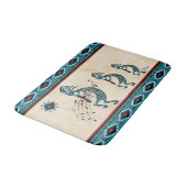 Turquoise Kokopelli Bath Mat (Gekanteld)