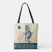 Turquoise Kokopelli Canvas tas (Achterkant)