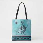 Turquoise Kokopelli Canvas tas (Voorkant)