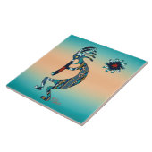 Turquoise Kokopelli Ceramic Tile Tegeltje (Zijkant)