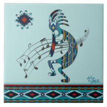 Turquoise Kokopelli Keramische tegels
