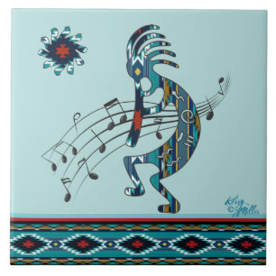 Turquoise Kokopelli Keramische tegels Tegeltje