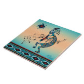 Turquoise Kokopelli Keramische tegels Tegeltje (Zijkant)