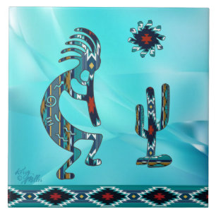 Turquoise Kokopelli Keramische tegels Tegeltje