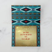 Turquoise Kokopelli Kerstkaart Feestdagen Kaart (Binnen)