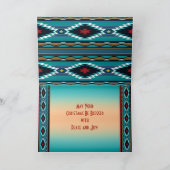 Turquoise Kokopelli Kerstkaart Feestdagen Kaart (Binnen)