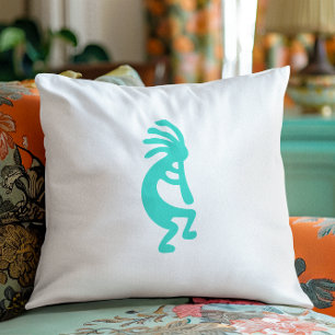 Turquoise Kokopelli Kussen