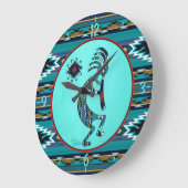 Turquoise Kokopelli Large Clock Grote Klok (Hoek)