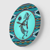 Turquoise Kokopelli Large Clock Grote Klok (Hoek)