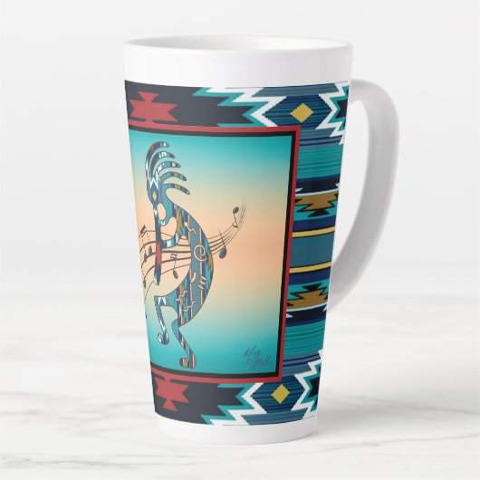 Turquoise Kokopelli Latte Mok (Rechterhoek)