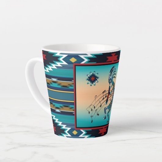 Turquoise Kokopelli Latte Mok (Linkerhoek)