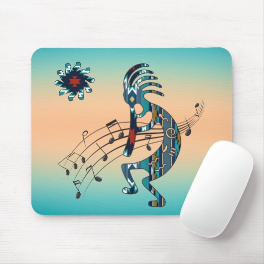 Turquoise Kokopelli Muismat (Met muis)