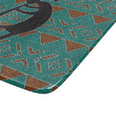 Turquoise Kokopelli Zuidwest Tribal Design Snijplank (Hoek)